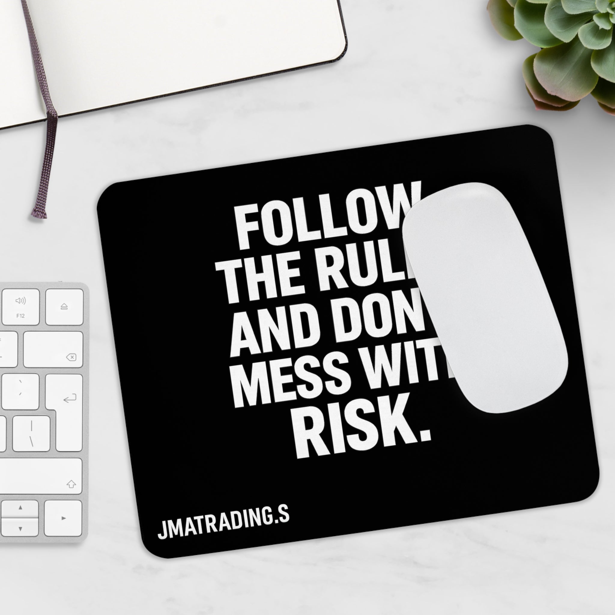 Motivational Mouse Pad - Follow the Rules Design, Desk Accessories, Gift for Office, Inspirational Decor, Computer Gadgets