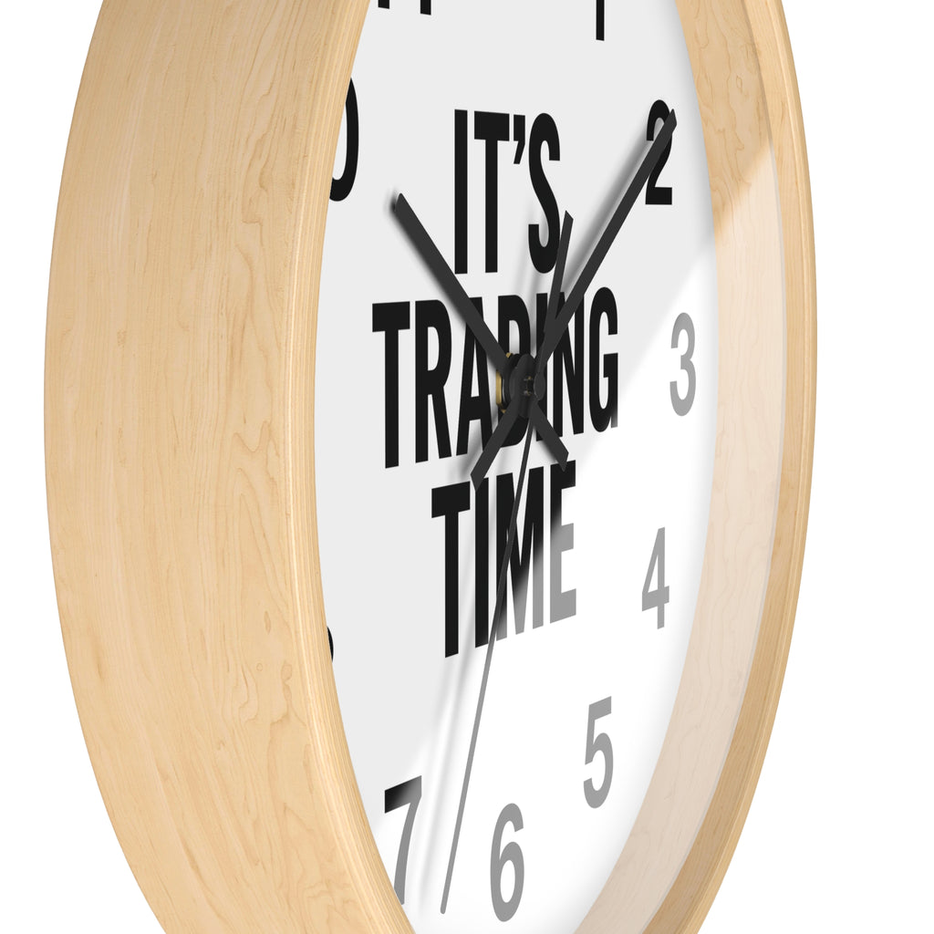 Stylish Wall Clock - It's Trading Time, Office Decor, Gift for Traders, Motivational Clock, Wall Art for Home