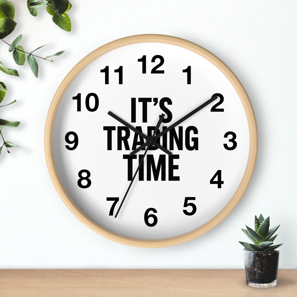 Stylish Wall Clock - It's Trading Time, Office Decor, Gift for Traders, Motivational Clock, Wall Art for Home