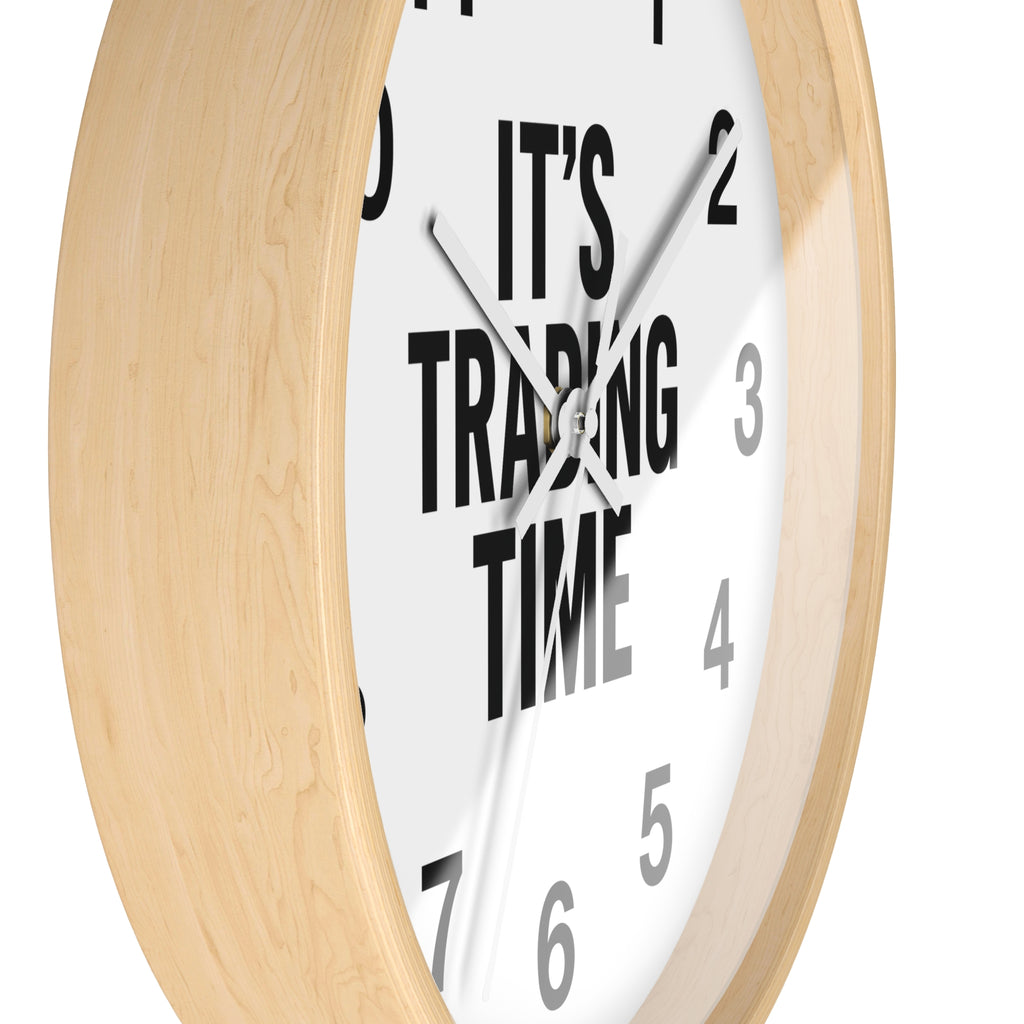 Stylish Wall Clock - It's Trading Time, Office Decor, Gift for Traders, Motivational Clock, Wall Art for Home
