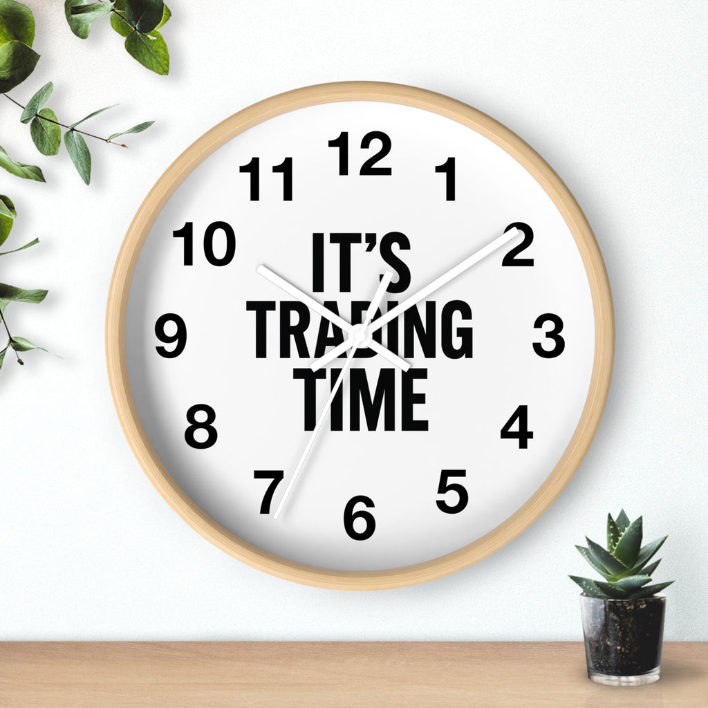 Stylish Wall Clock - It's Trading Time, Office Decor, Gift for Traders, Motivational Clock, Wall Art for Home